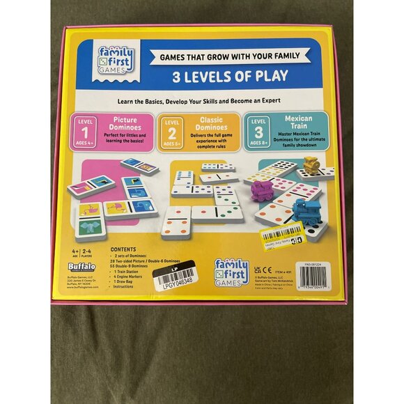 Family First Games Dominoes and Mexican Train Set NEW - Picture 2 of 4
